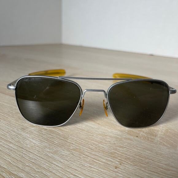 Vintage Randolph Engineering Mil-Spec 5 1/2 Sunglasses Matte Chrome READ 52-20 - Picture 2 of 13